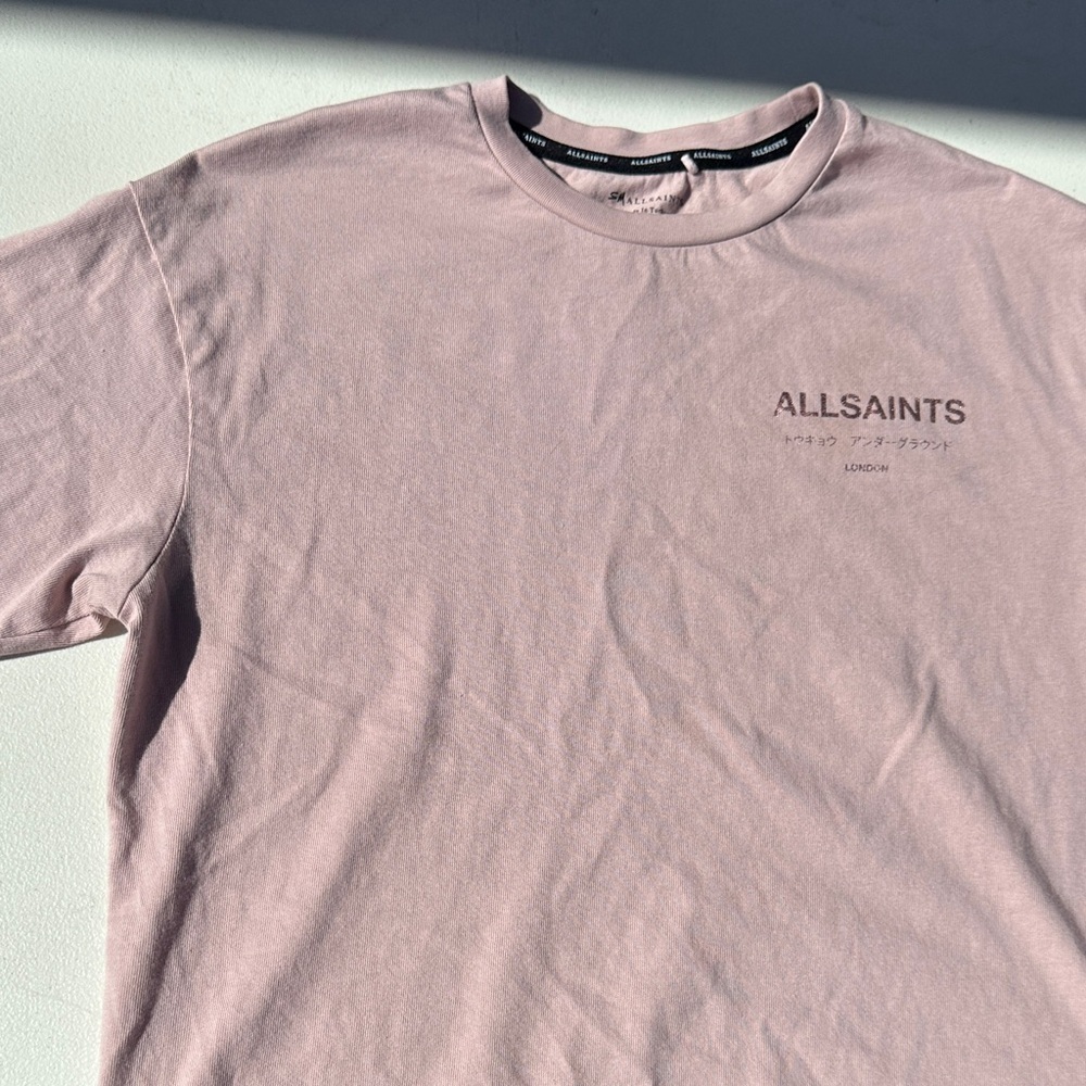 All Saints Light Pink Short Sleeve Tee